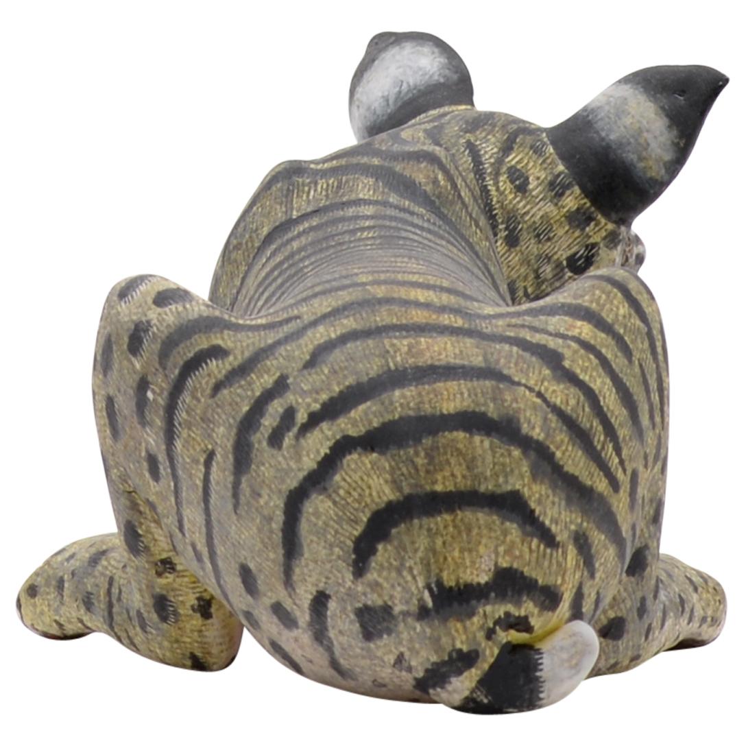 Hand-Painted Ceramic  Wildcat  Sculpture , hand made in South Africa