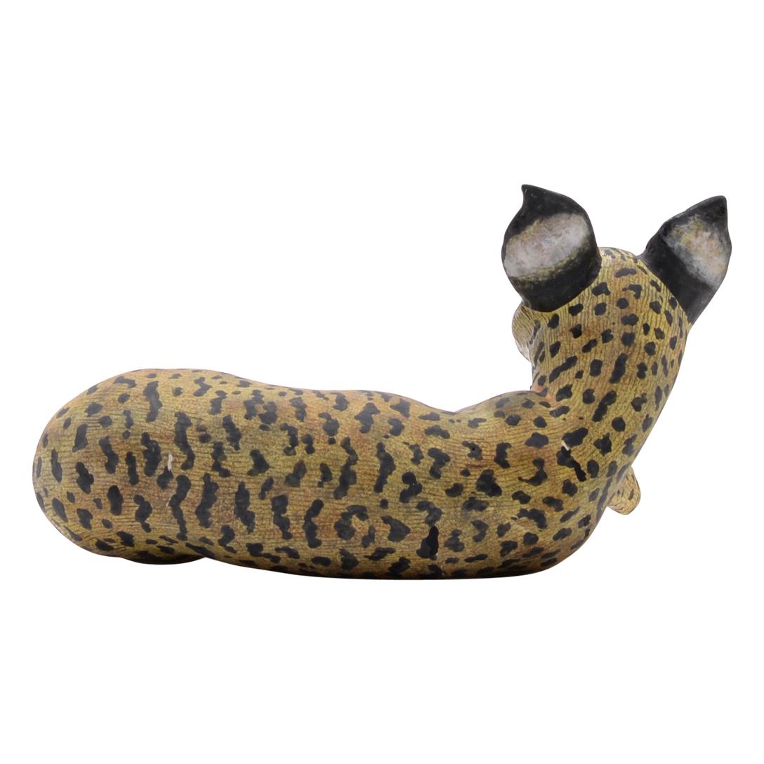 Sculpture de chat sauvage en céramique, fabriquée à la main en Afrique du Sud Excellent état - En vente à North Miami, FL