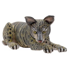 Ceramic  Wildcat  Sculpture , hand made in South Africa