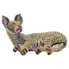 Ceramic Wildcat Sculpture, hand made in South Africa