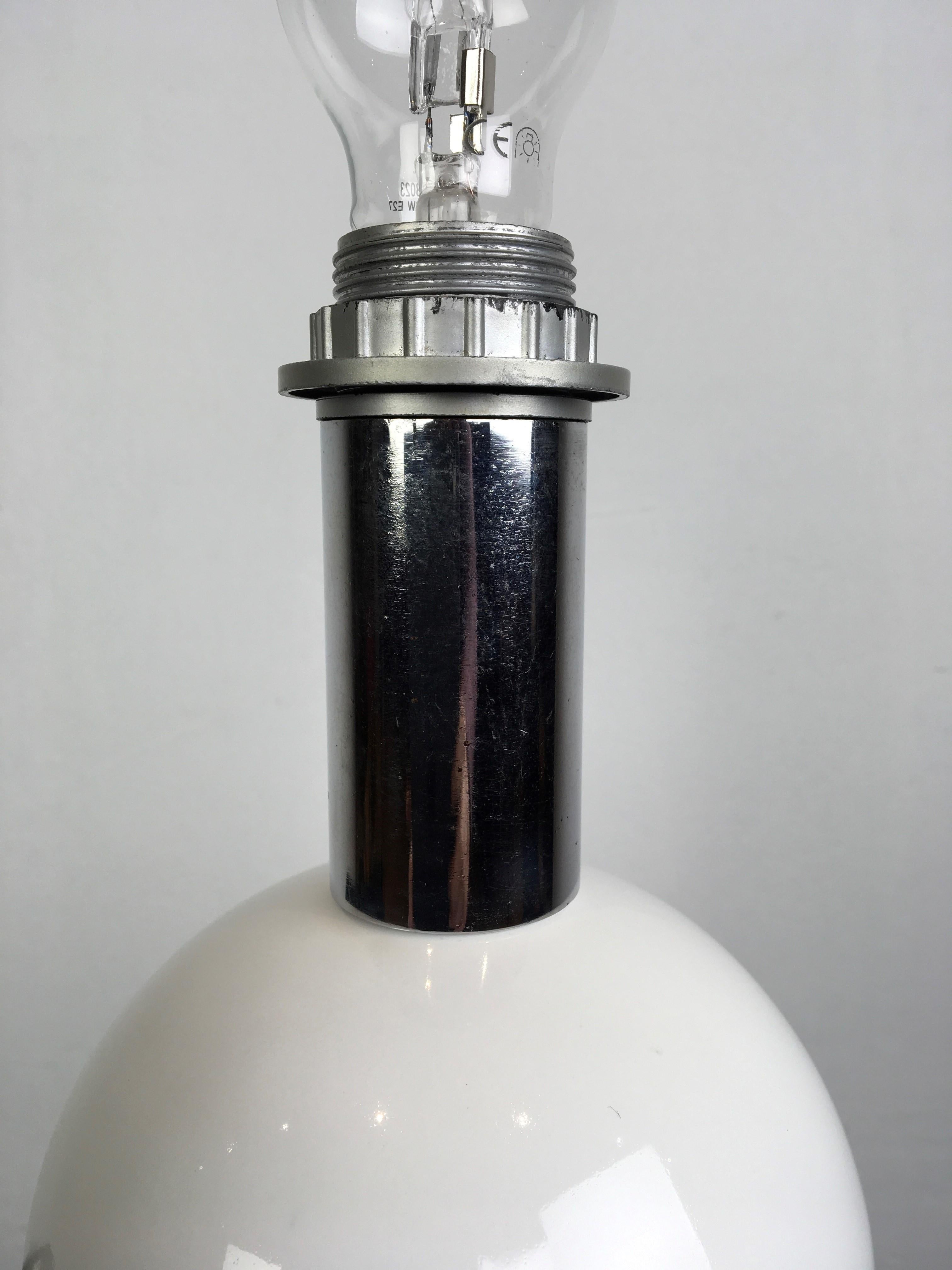 Ceramic with Chrome Geometric Table Lamp, 1970s For Sale 1