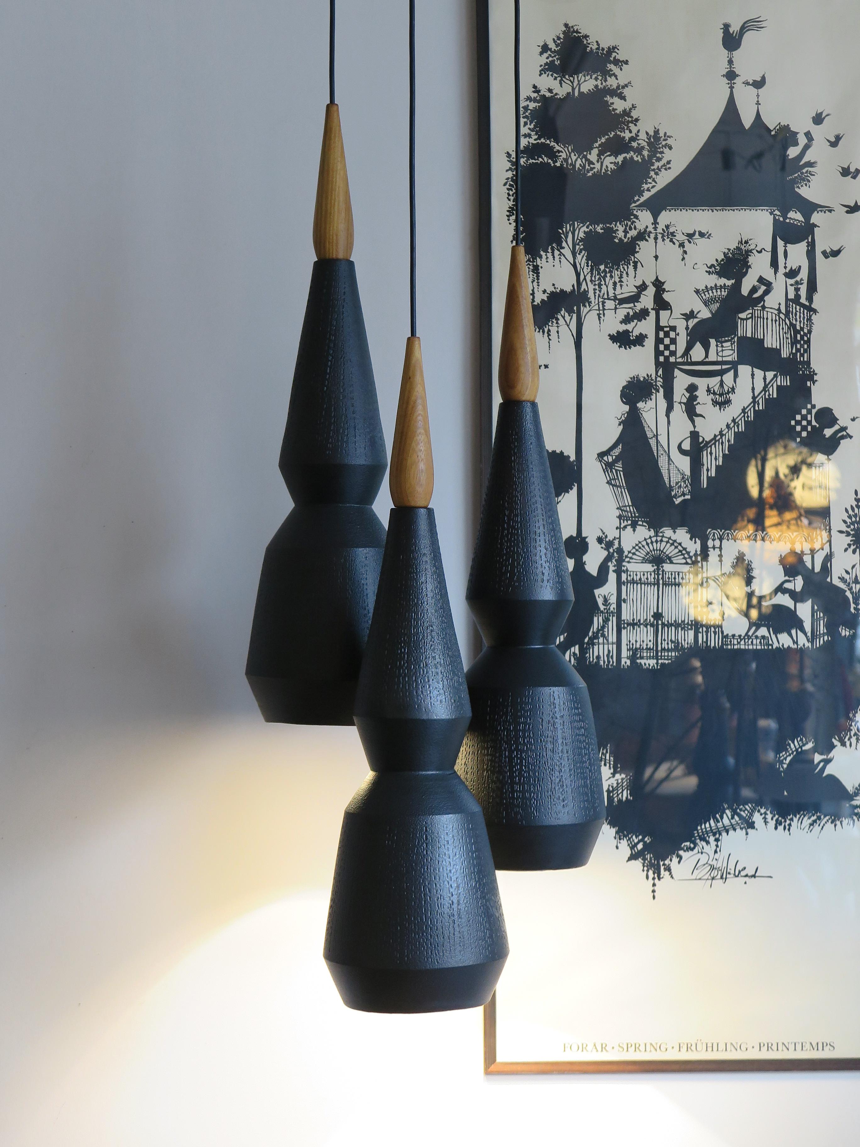 Ceramic Wood Pendant Lamps Set of Contemporary Modern Design, Capperidicasa 6