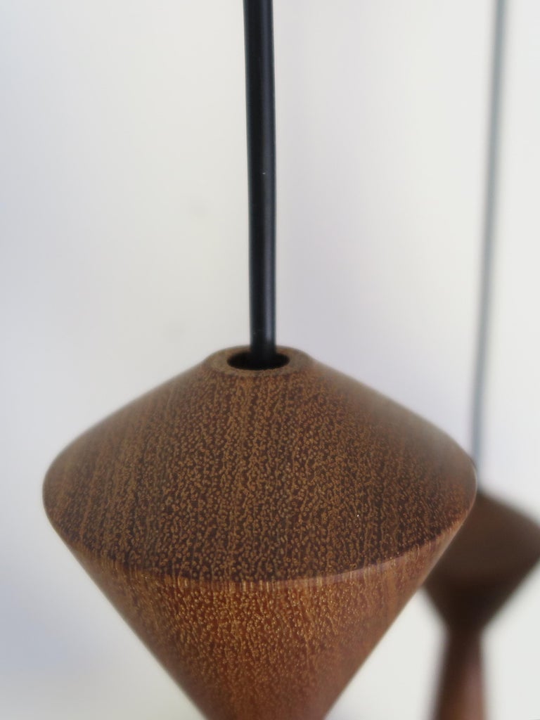 Ceramic Wood Pendant Lamps Set of Contemporary Modern Design, Capperidicasa For Sale 8
