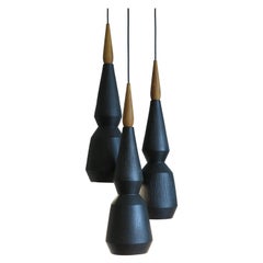 Ceramic Wood Pendant Lamps Set of Contemporary Modern Design, Capperidicasa