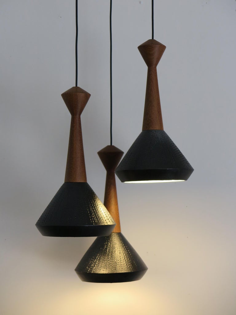 Ceramic Wood Pendant Lamps Set of Contemporary Modern Design