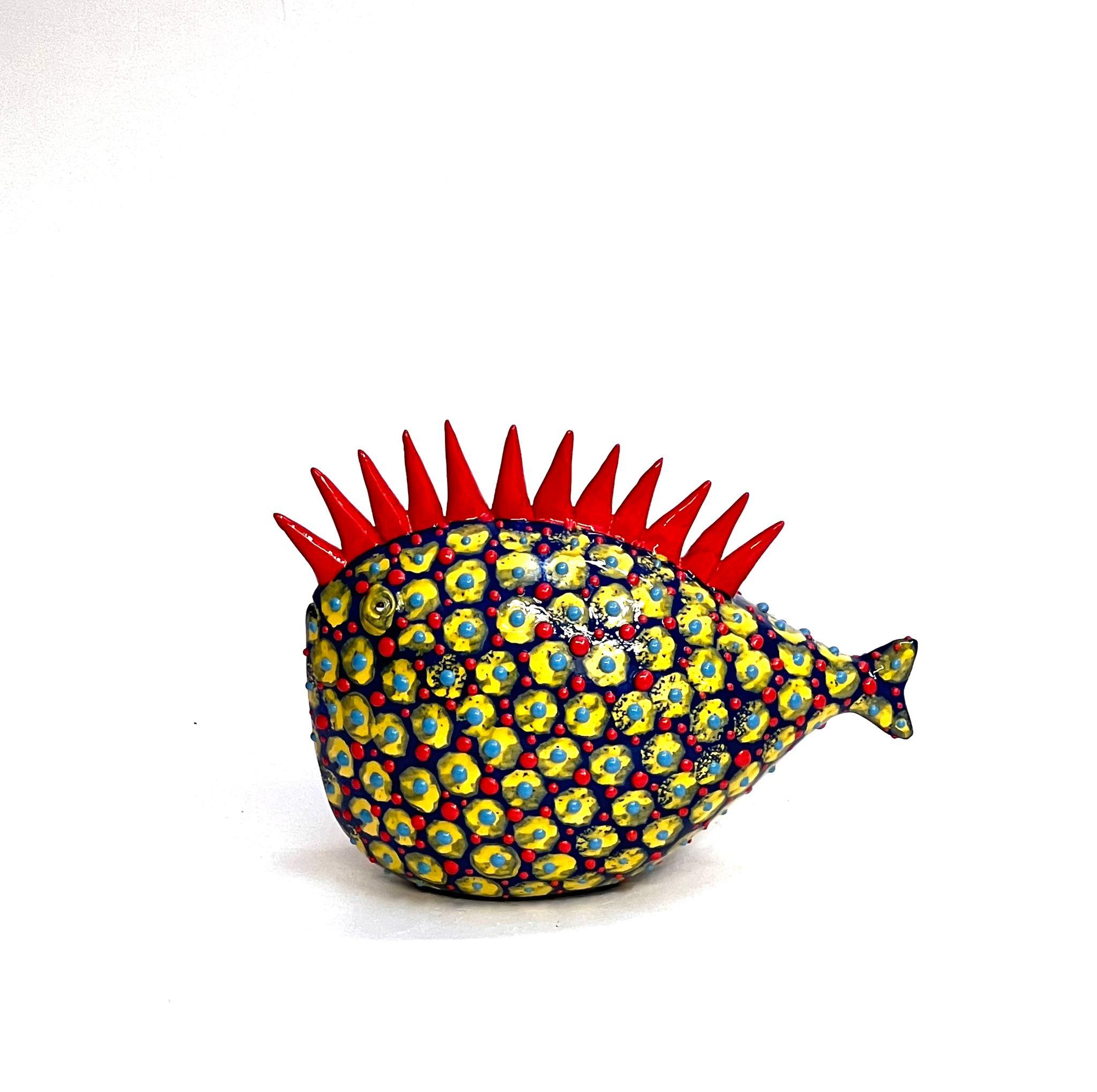 Modern Ceramic Yellow Fish Handmade in Italy, Choose Your Style! New Creation 2023 For Sale
