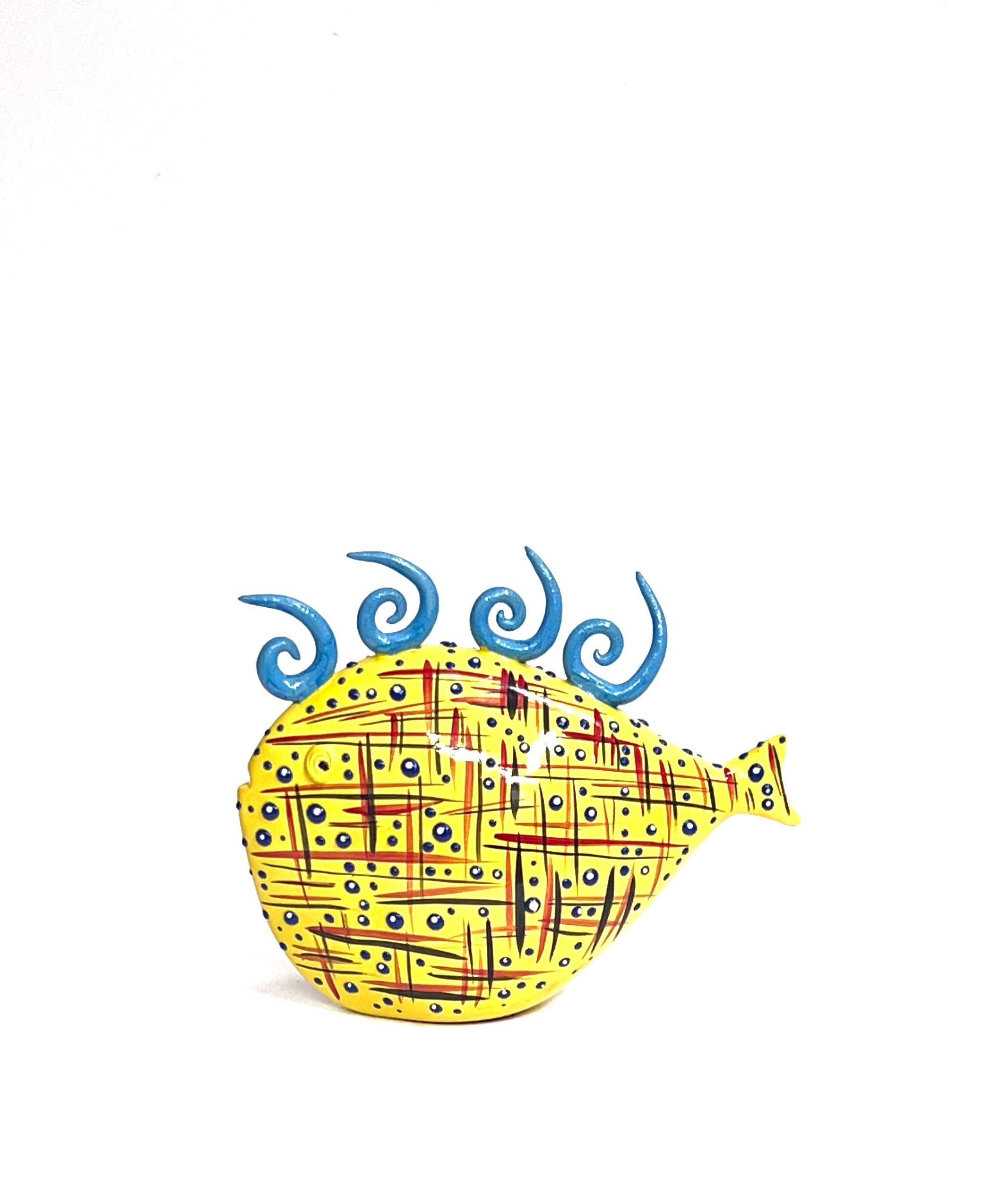 Ceramic Yellow Fish Handmade in Italy, Choose Your Style! New Creation 2023 In New Condition For Sale In San Miniato PI, IT
