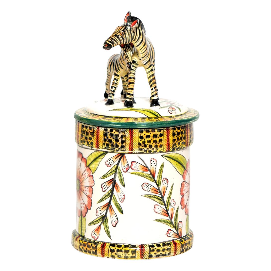 South African Ceramic Zebra  Cookie Jar , hand made in South Africa
