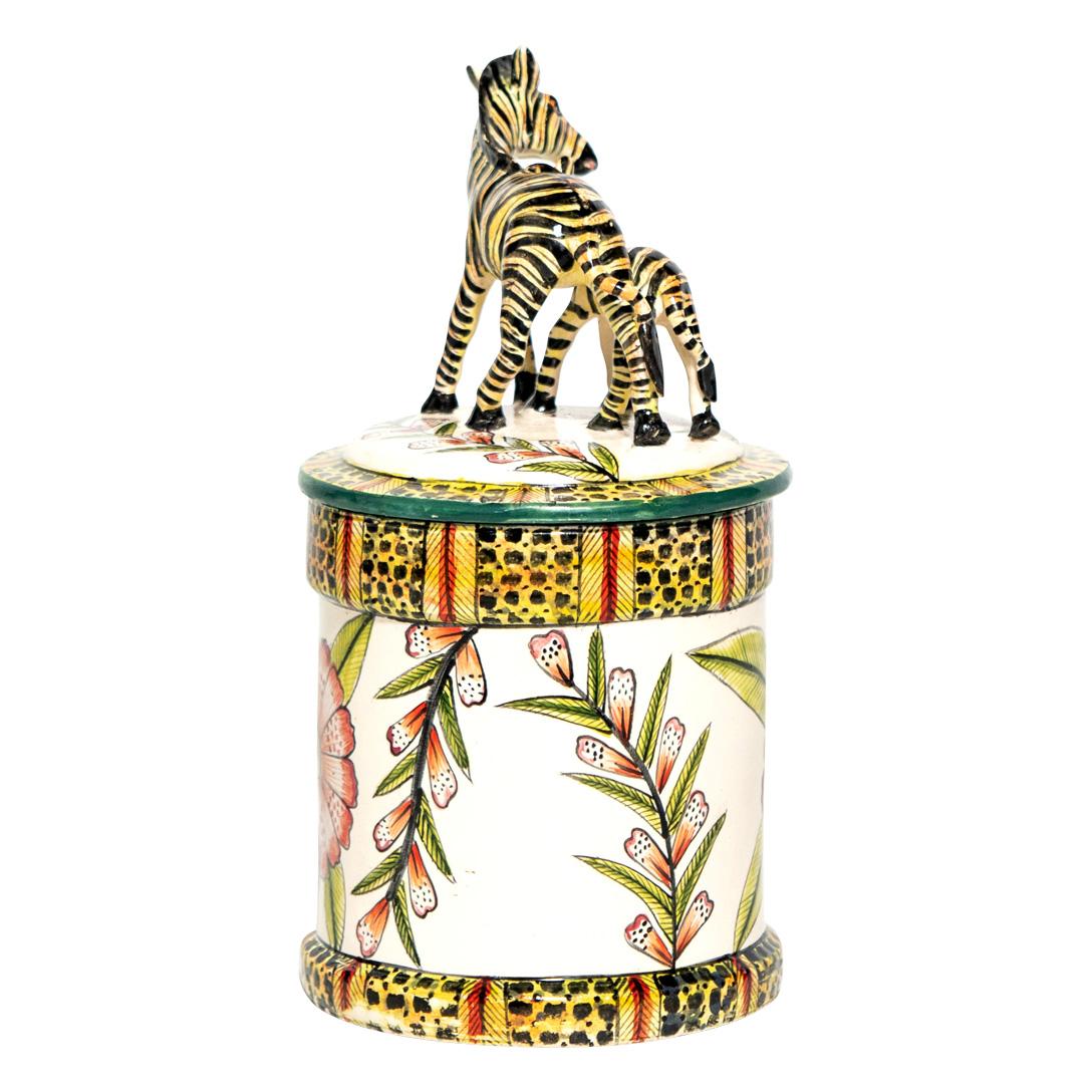 Fired Ceramic Zebra  Cookie Jar , hand made in South Africa