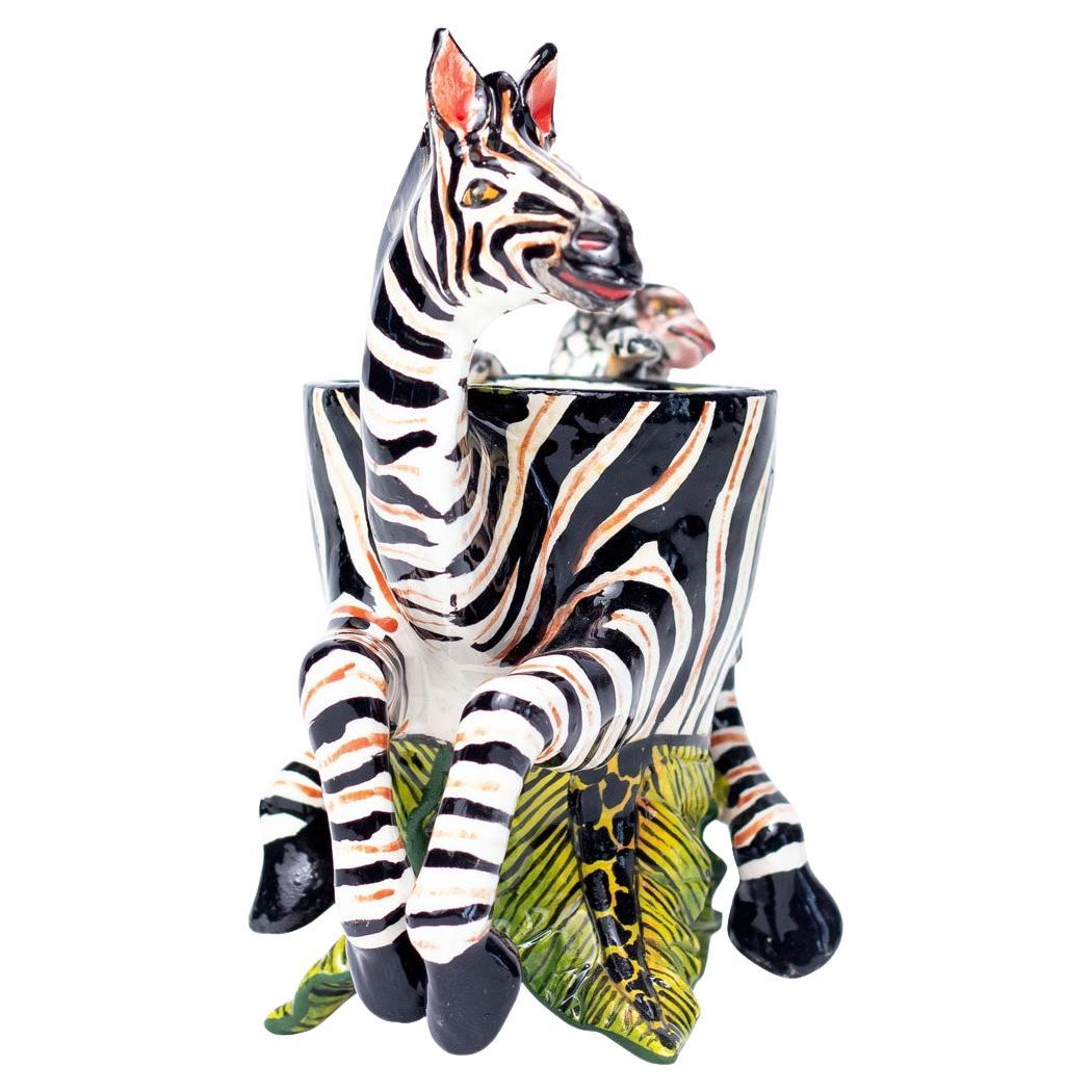 Ceramic Zebra EggCup , hand made in South Africa