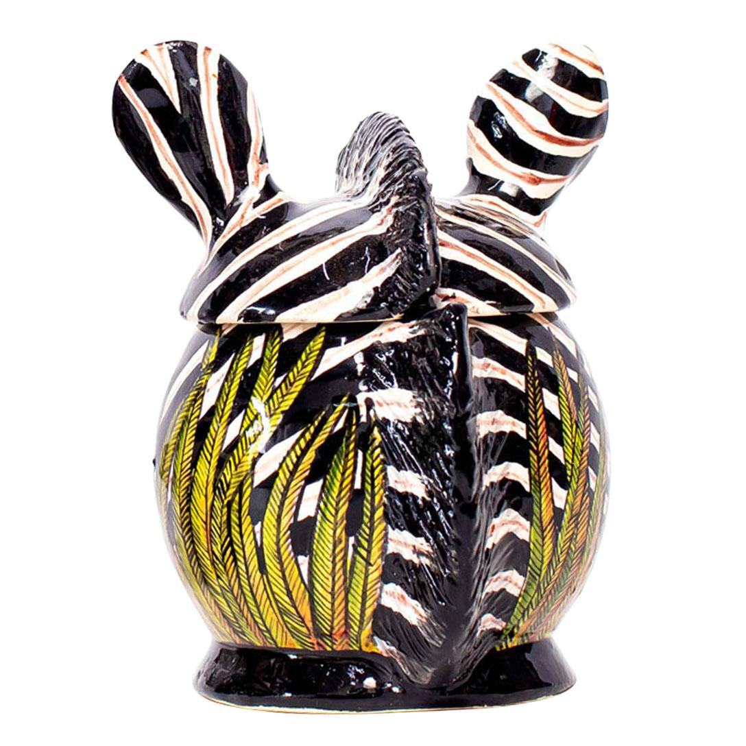 Modern Ceramic Zebra Head Jewelry Box   , hand made in South Africa