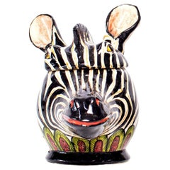 Ceramic Zebra Head Jewelry Box   , hand made in South Africa