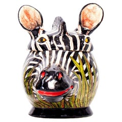Ceramic Zebra Head Jewelry Box   , hand made in South Africa