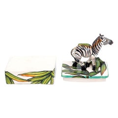 Ceramic Zebra Jewelry Box , hand made in South Africa