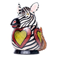 Ceramic Zebra Jewelry Box  , hand made in South Africa