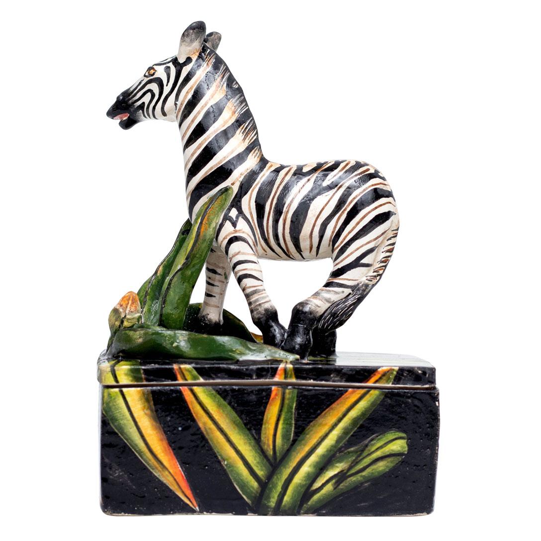 Modern Ceramic Zebra Jewelry Box , hand made in South Africa