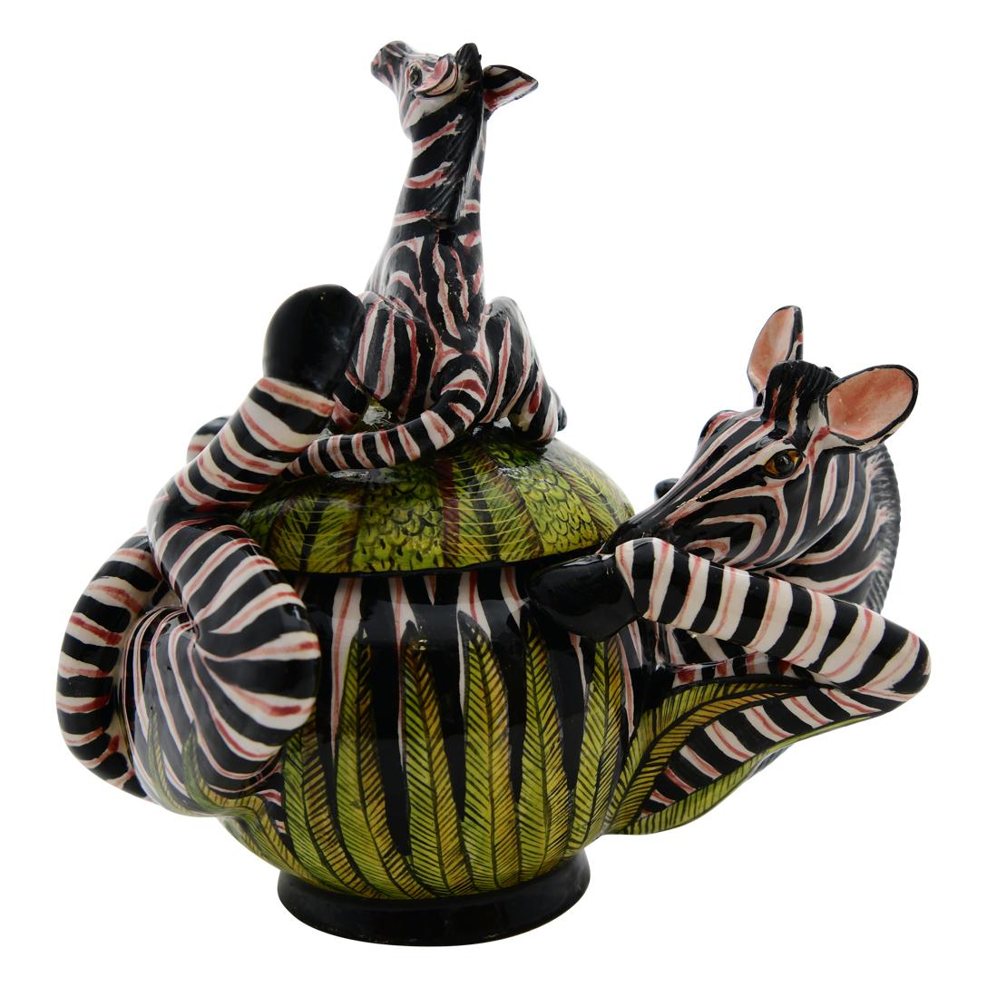 South African Ceramic  Zebra Jewelry  Box  , hand made in South Africa
