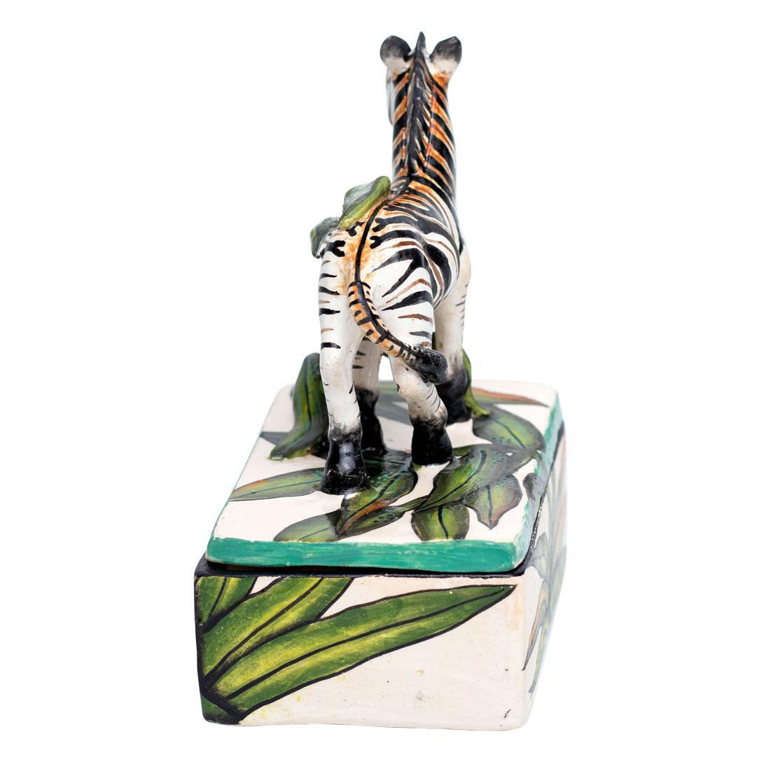 South African Ceramic Zebra Jewelry Box , hand made in South Africa
