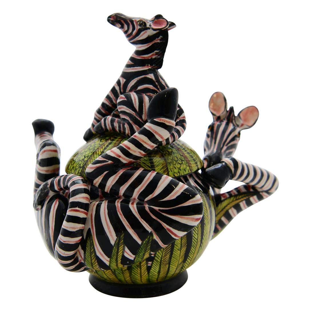 Fired Ceramic  Zebra Jewelry  Box  , hand made in South Africa