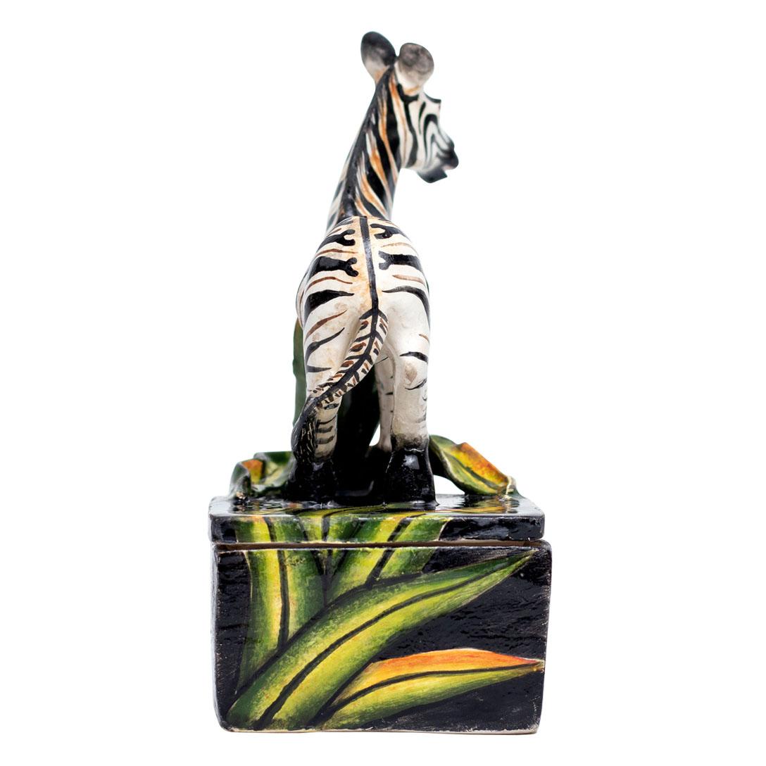 Ceramic Zebra Jewelry Box , hand made in South Africa In Excellent Condition In North Miami, FL
