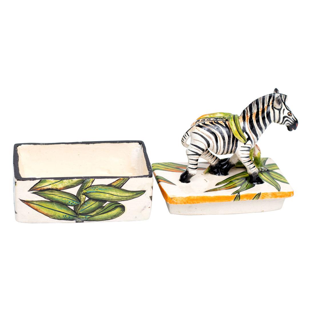 Ceramic Zebra Jewelry Box , hand made in South Africa 1