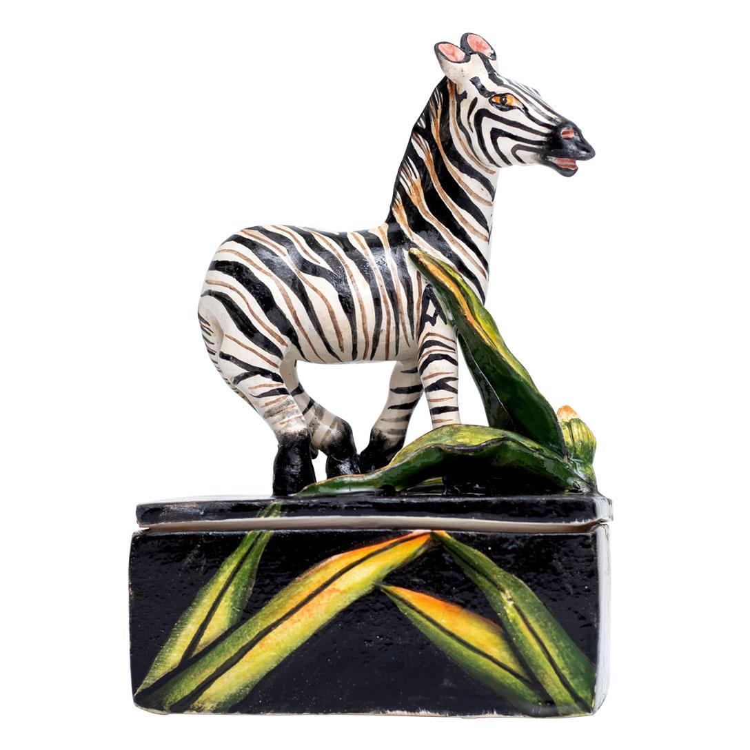 Ceramic Zebra Jewelry Box , hand made in South Africa 1