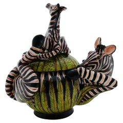 Ceramic  Zebra Jewelry  Box  , hand made in South Africa