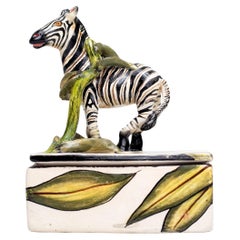 Ceramic Zebra Jewelry Box , hand made in South Africa