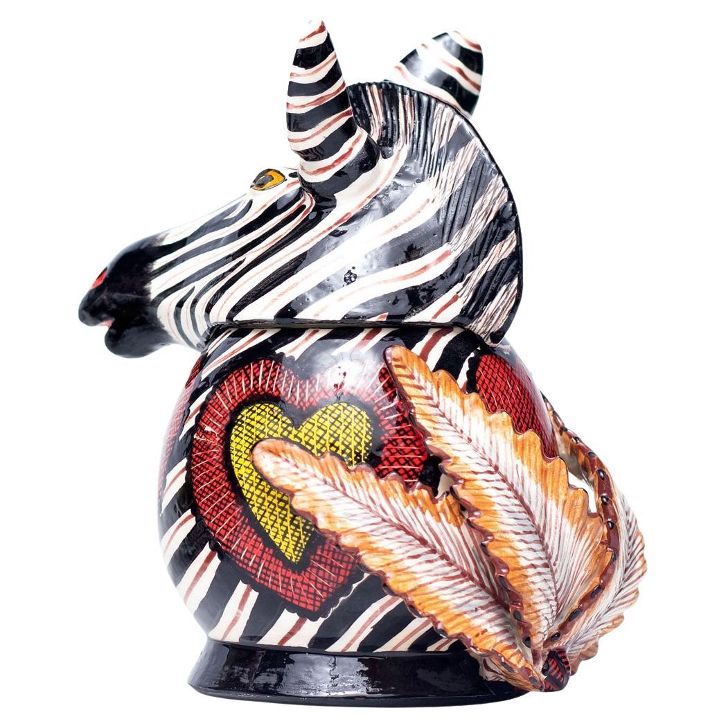 Ceramic Zebra Jewelry Box  , hand made in South Africa