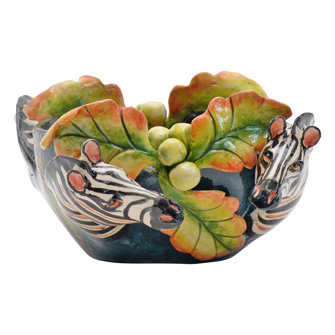 Contemporary Ceramic Zebra  Peanut Bowl , hand made in South Africa