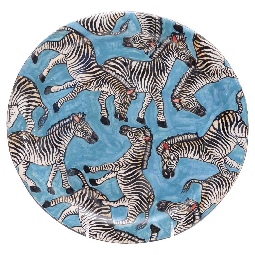 Ceramic Zebra Plate, Hand  made in South Africa