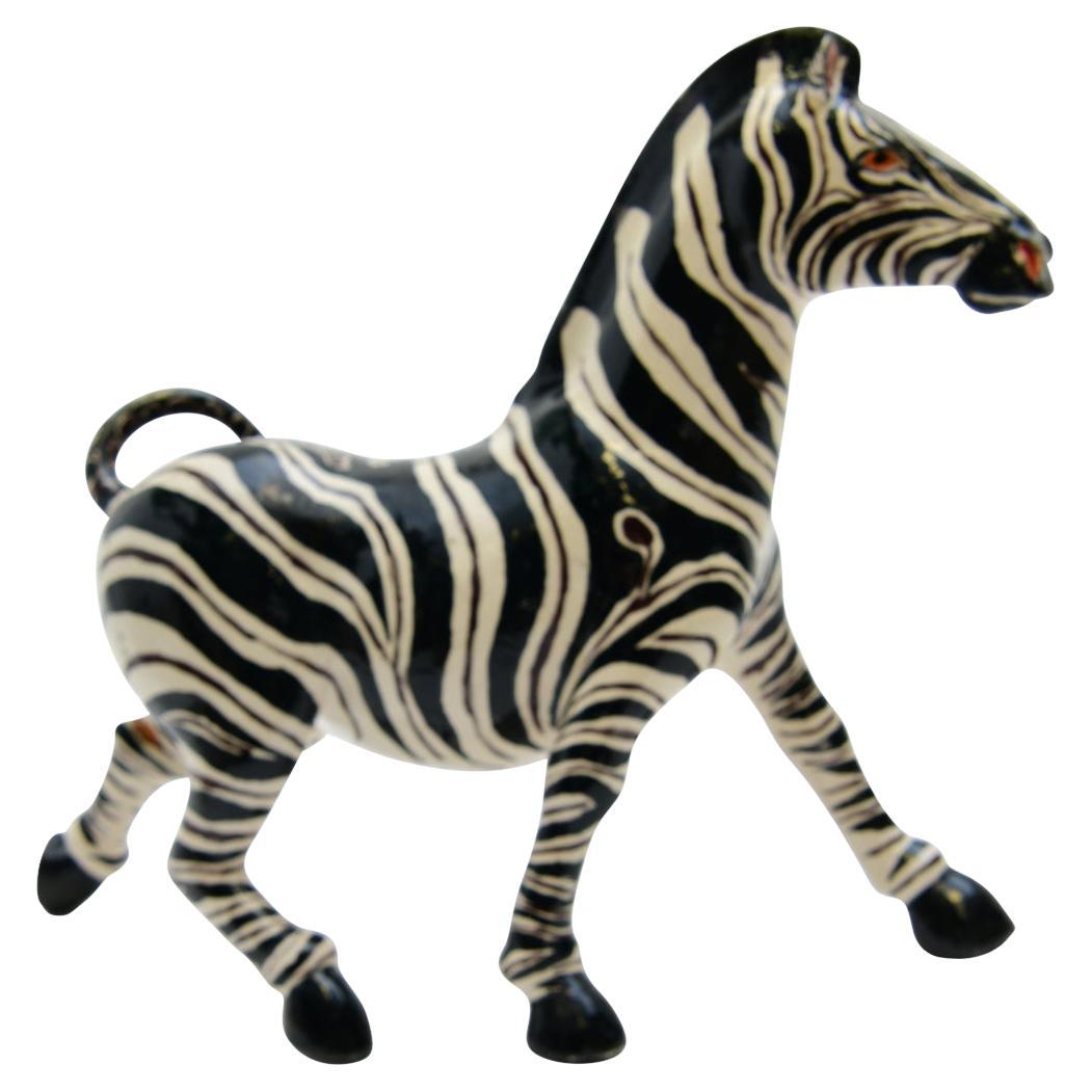 Cerámica  Cebra  Escultura , Hand Made Y Pintada En Sudáfrica