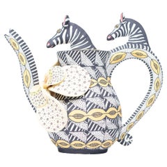 Teiera Zebra in ceramica , realizzato a mano in Sudafrica