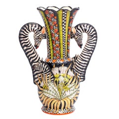 Ceramic Zebra Vase , hand made in South Africa