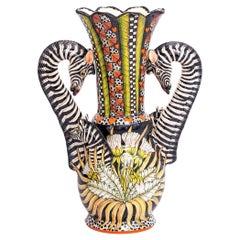Ceramic Zebra Vase , hand made in South Africa