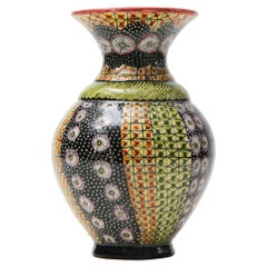 Ceramic Zulu Pattern Vase , hand made in South Africa