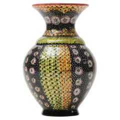 Ceramic Zulu Pattern Vase , hand made in South Africa