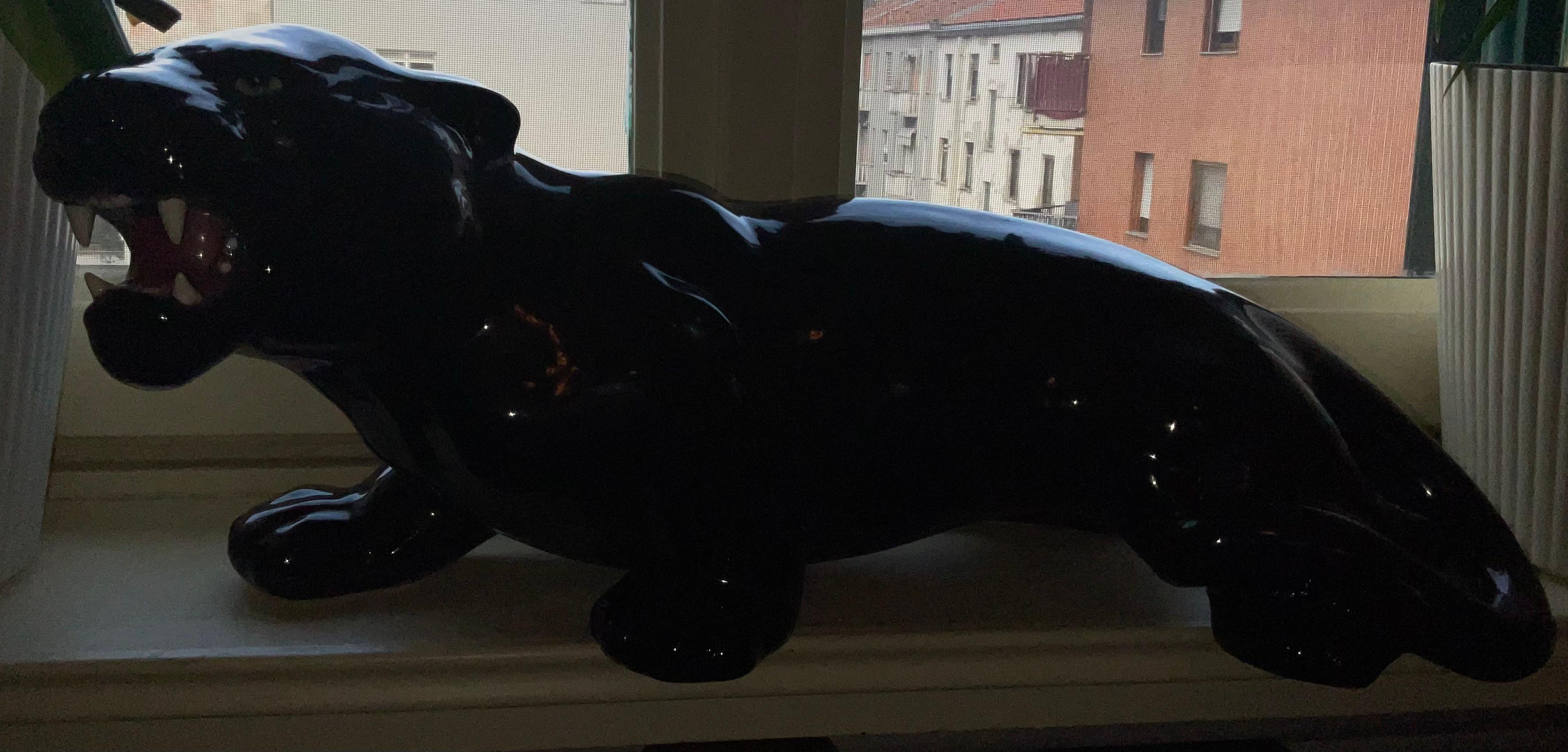 CERAMICA BASSANO - Schwarzer Panther - Hergestellt in ITALIEN 1960 im Angebot 11