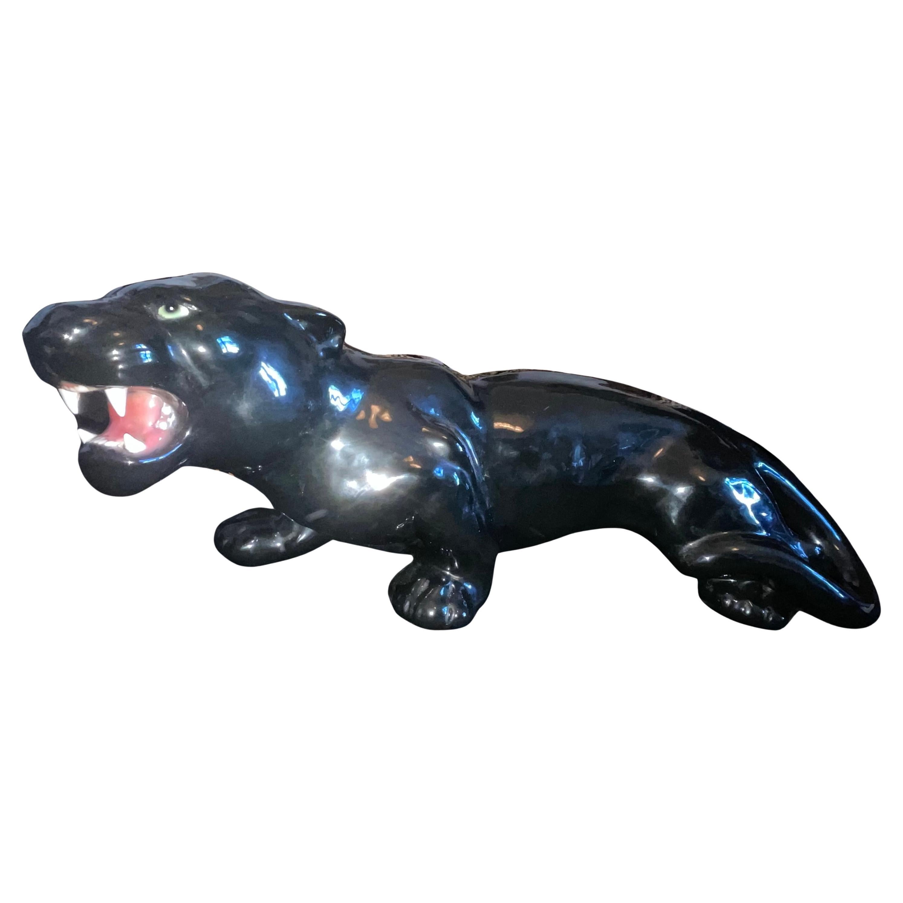 CERAMICA BASSANO - Schwarzer Panther - Hergestellt in ITALIEN 1960 (Italian) im Angebot