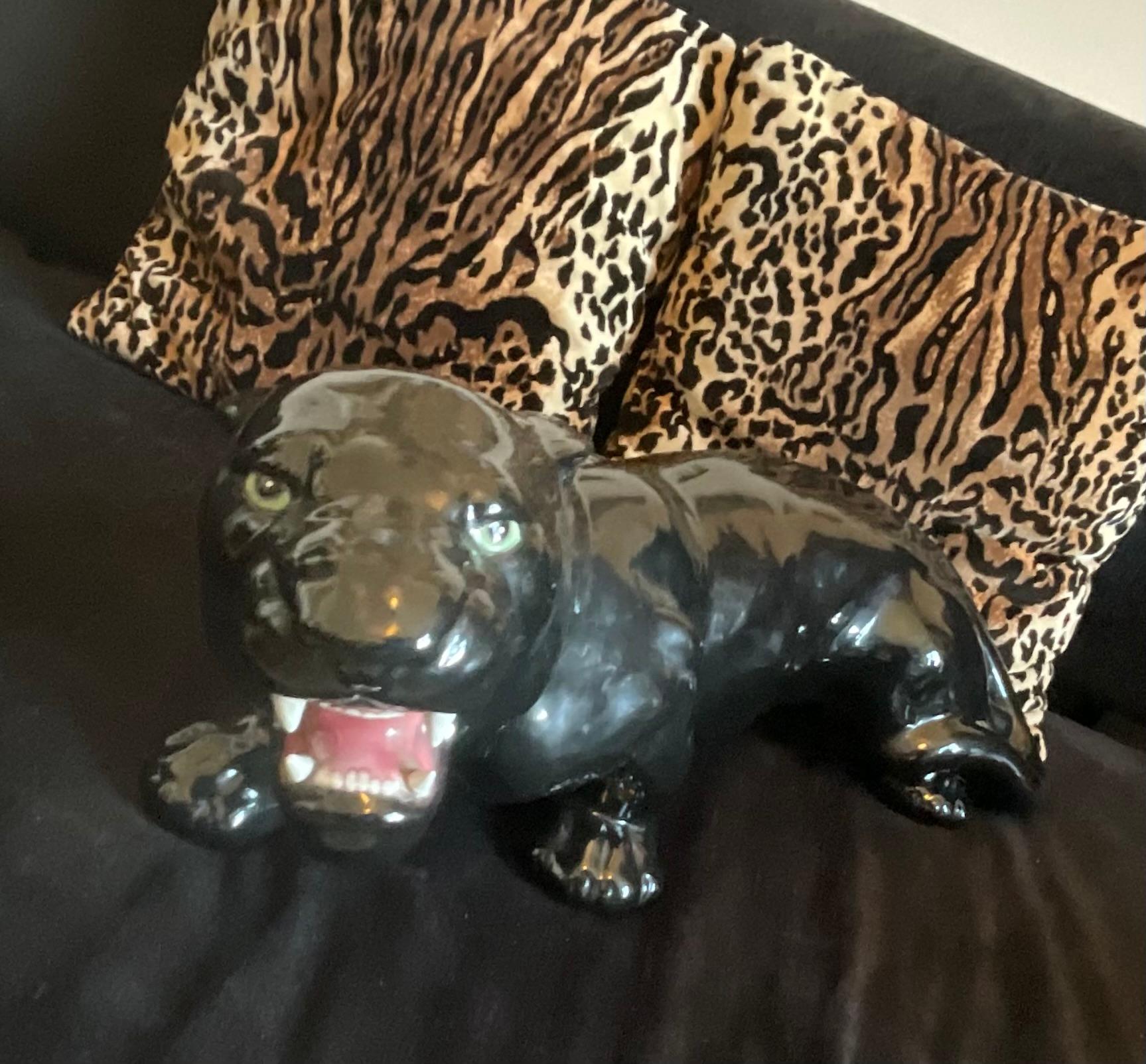 CERAMICA BASSANO - Schwarzer Panther - Hergestellt in ITALIEN 1960 im Angebot 2