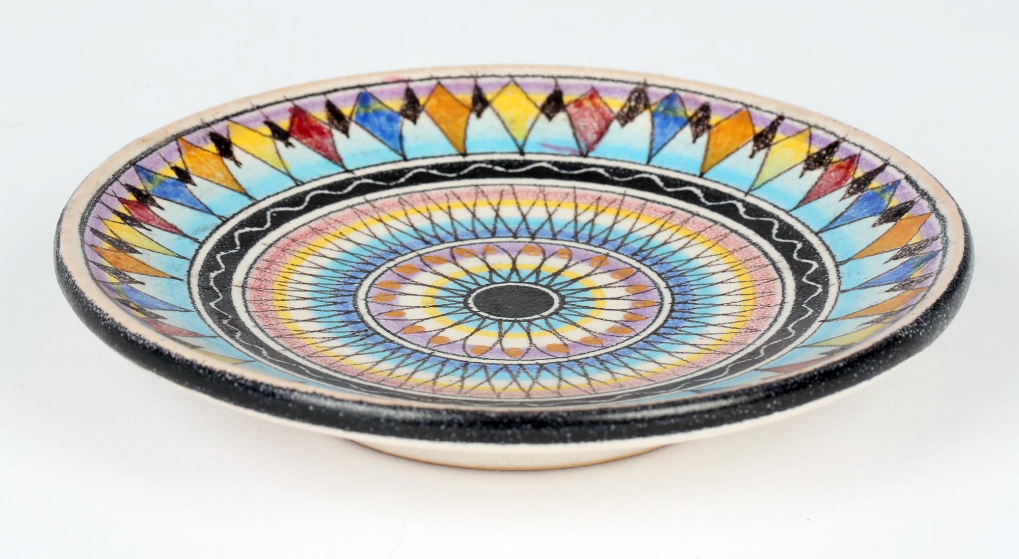 Mid-Century Modern Plaque en céramique d'Amore Vietri - Poterie peinte italienne du milieu du siècle dernier en vente
