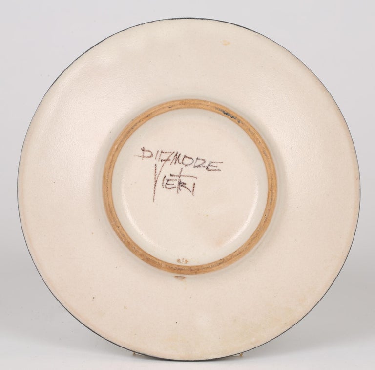 20th Century Ceramica D'Amore Vietri Mid-Century Italian Painted Pottery Plaque For Sale