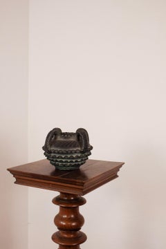 Ceramica Partenon 1950 Spanish Hand Made Black Ceramic Vesel Mid-Century