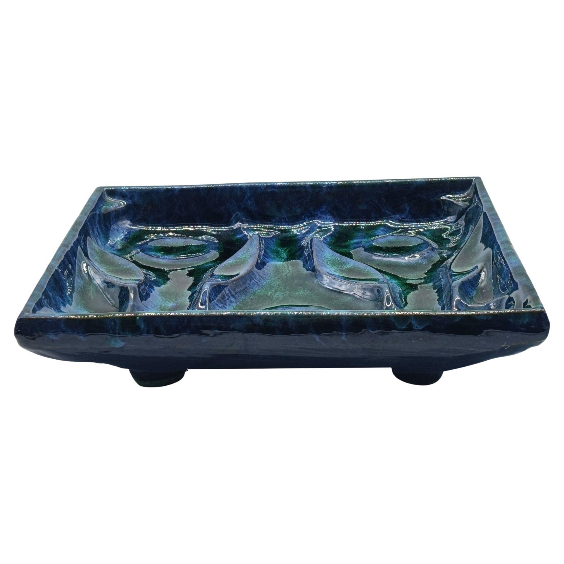 Ceramiche Amedei di Faenza Svuotatasche in Maiolica Verde, Italia 1960s in vendita