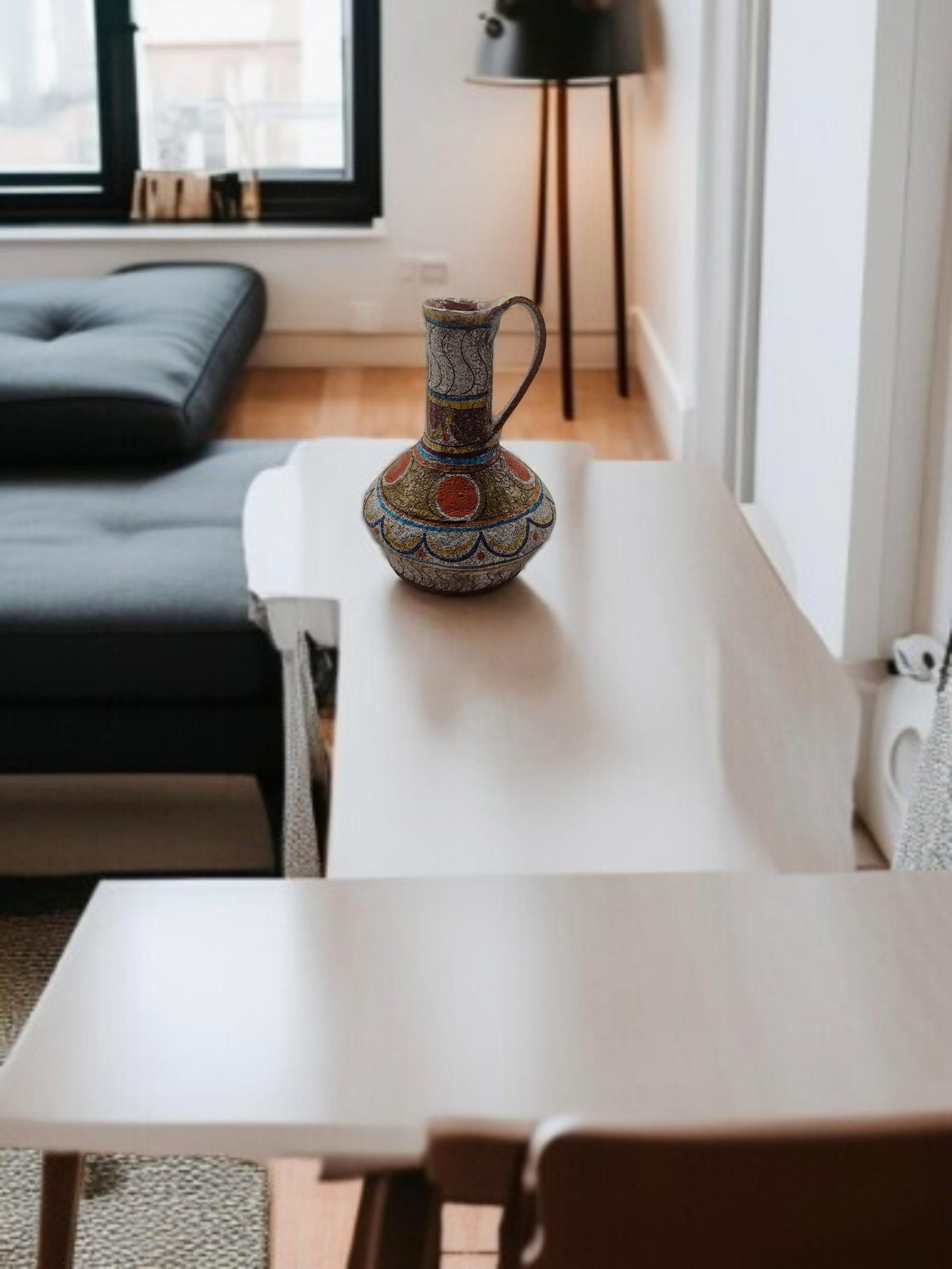 Ceramiche Artistiche Mamma Ro' Vaso Anfora in Terracotta Smaltata, Italia 1970s in vendita 6