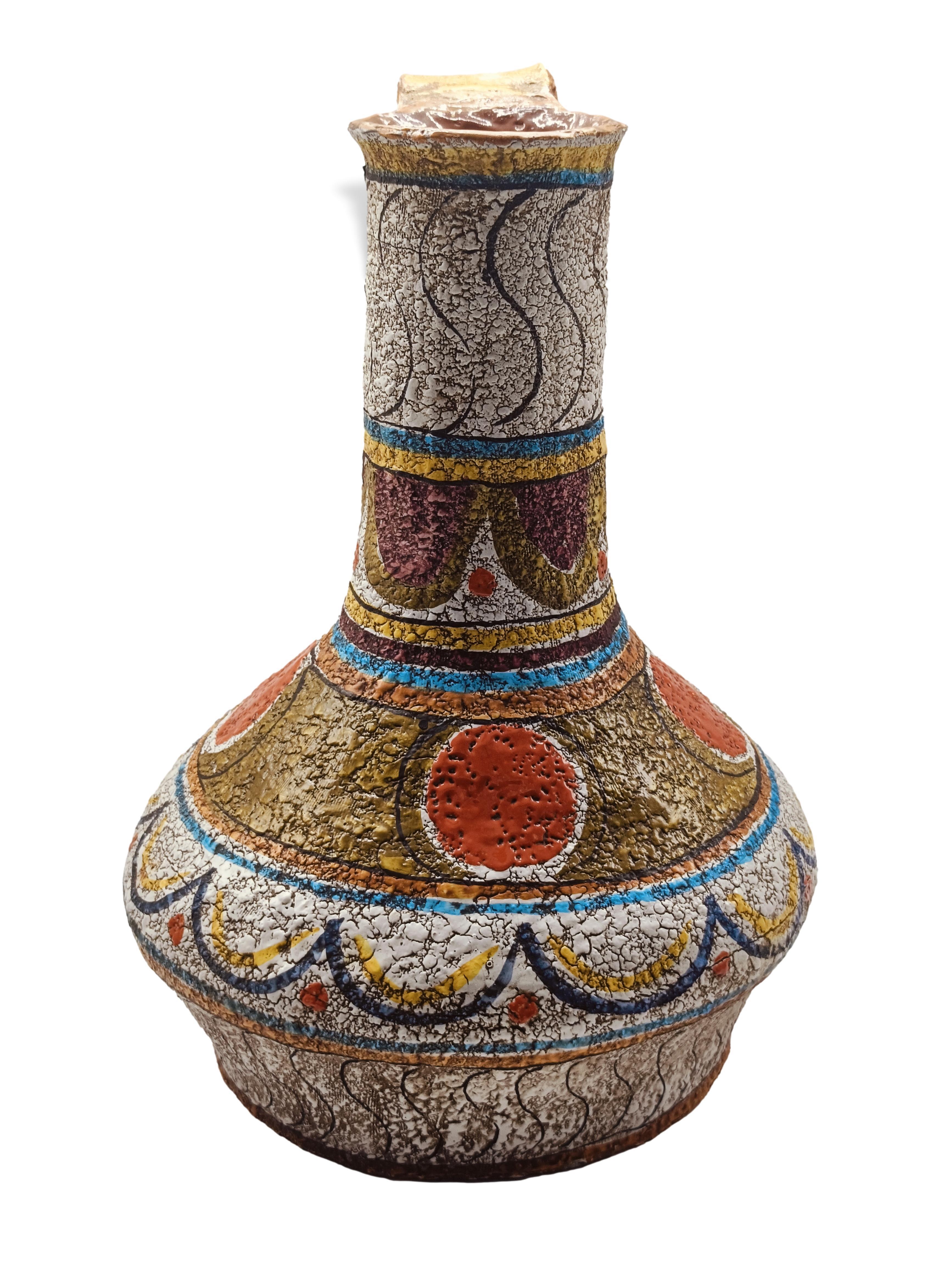 Italian Ceramiche Artistiche Mamma Ro' Vaso Anfora in Terracotta Smaltata, Italia 1970s in vendita