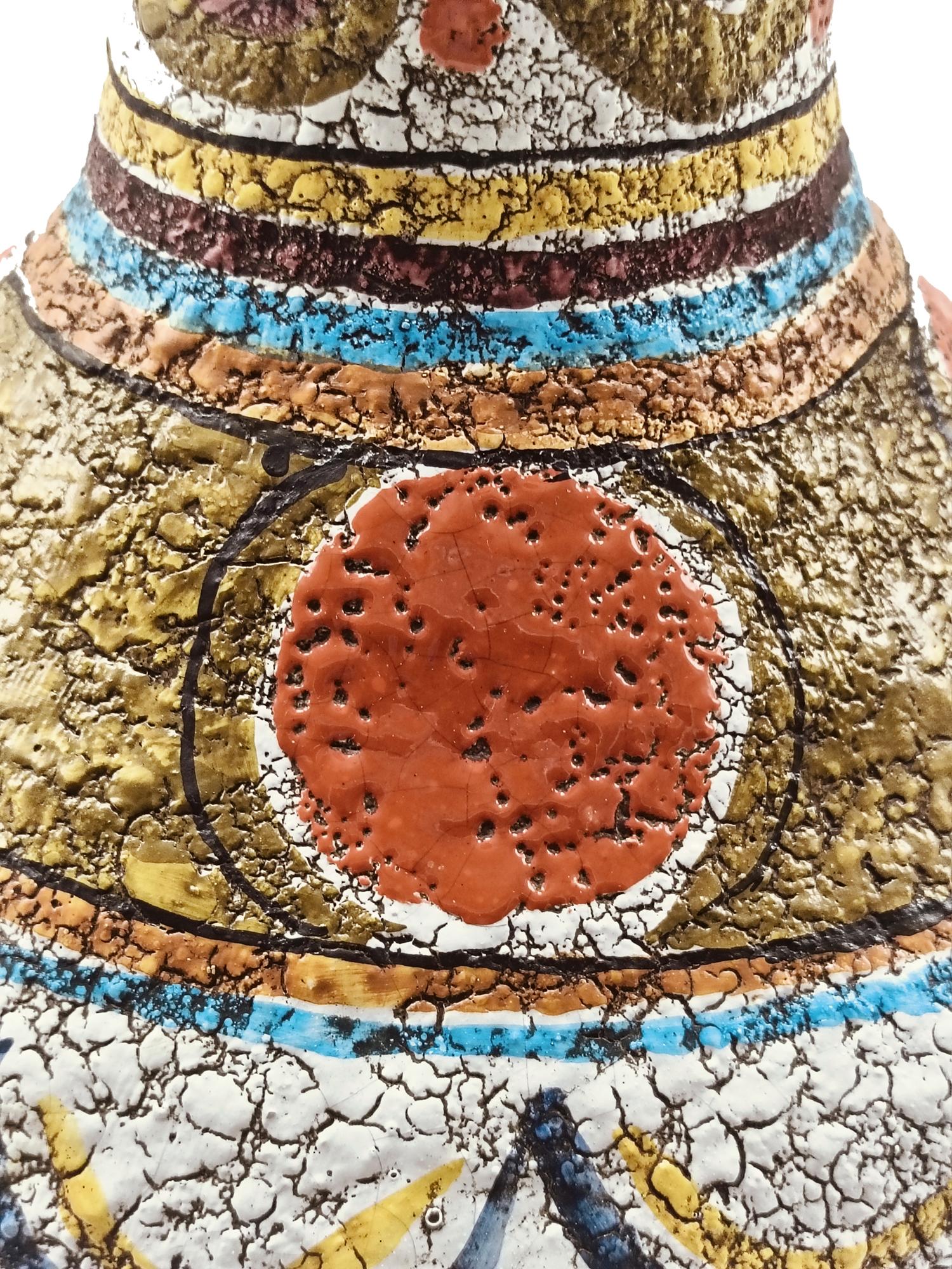 Late 20th Century Ceramiche Artistiche Mamma Ro' Vaso Anfora in Terracotta Smaltata, Italia 1970s in vendita