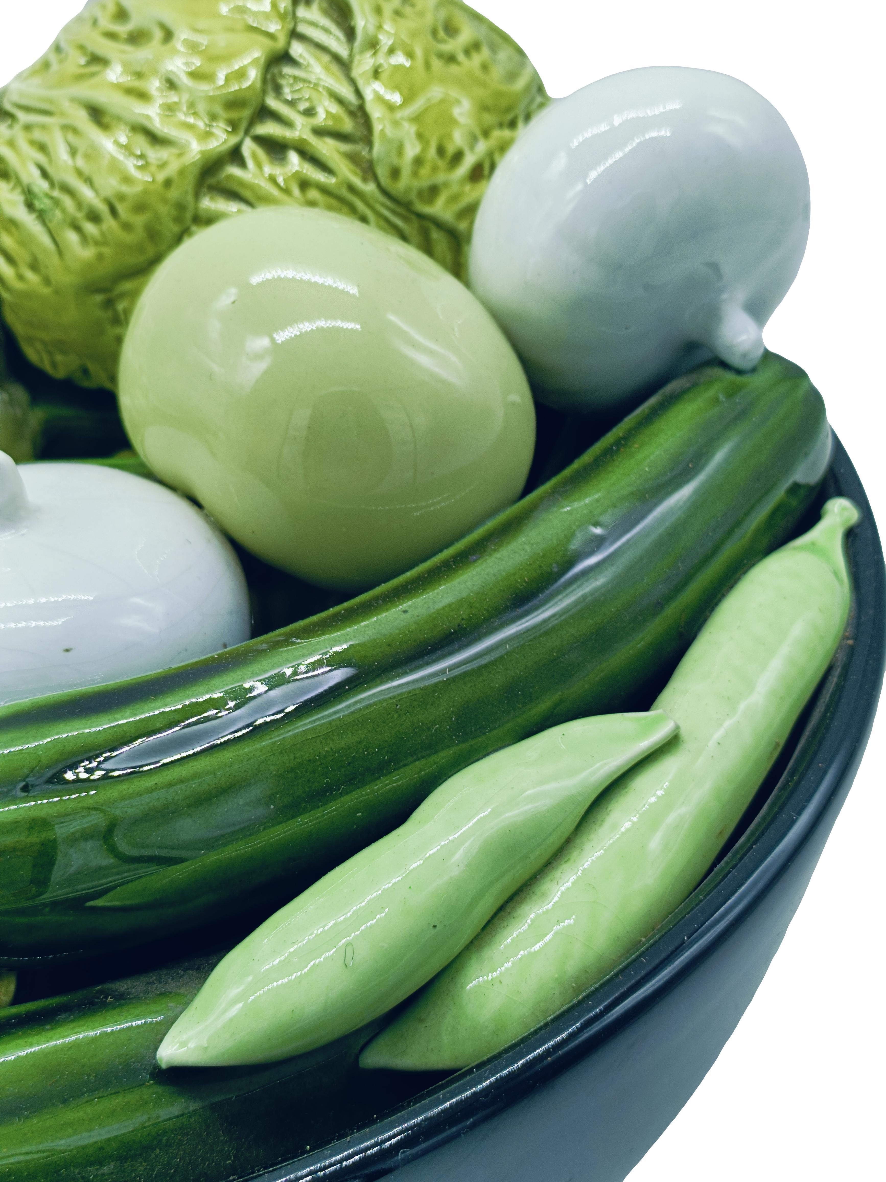 Bertinazzo Marostica Ceramics Centerpiece with Vegetables, Italy 1970s In Good Condition For Sale In Naples, IT