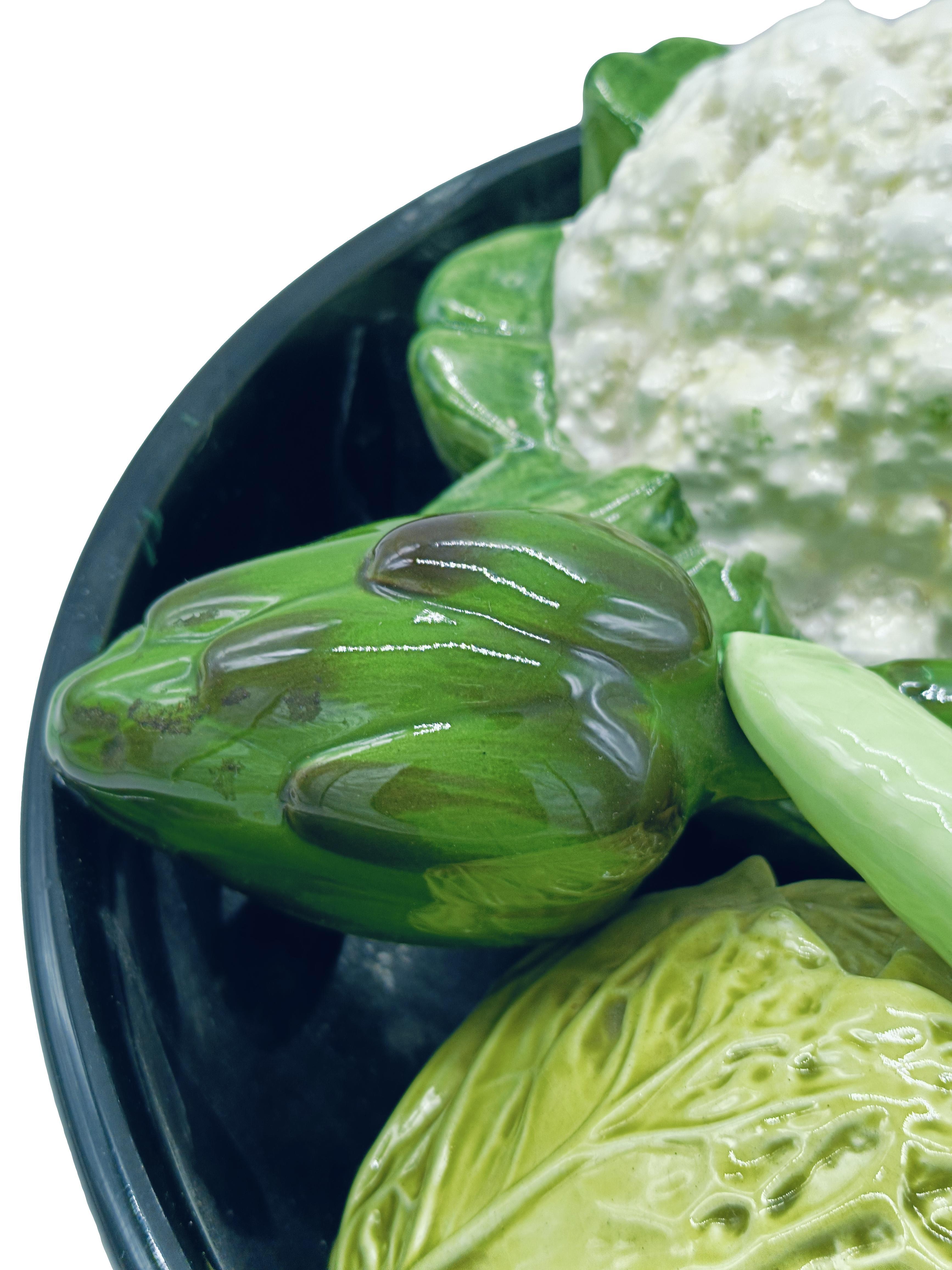 Bertinazzo Marostica Ceramics Centerpiece with Vegetables, Italy 1970s For Sale 1