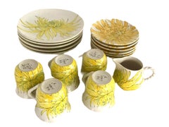 Ensemble à desserts en chrysanthèmes de 17 pièces Ceramiche Ernestine, Salerno, Italie